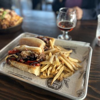 Left Coast Brewing - Cheese Steak - Distilleries Near Me - Ontario, California