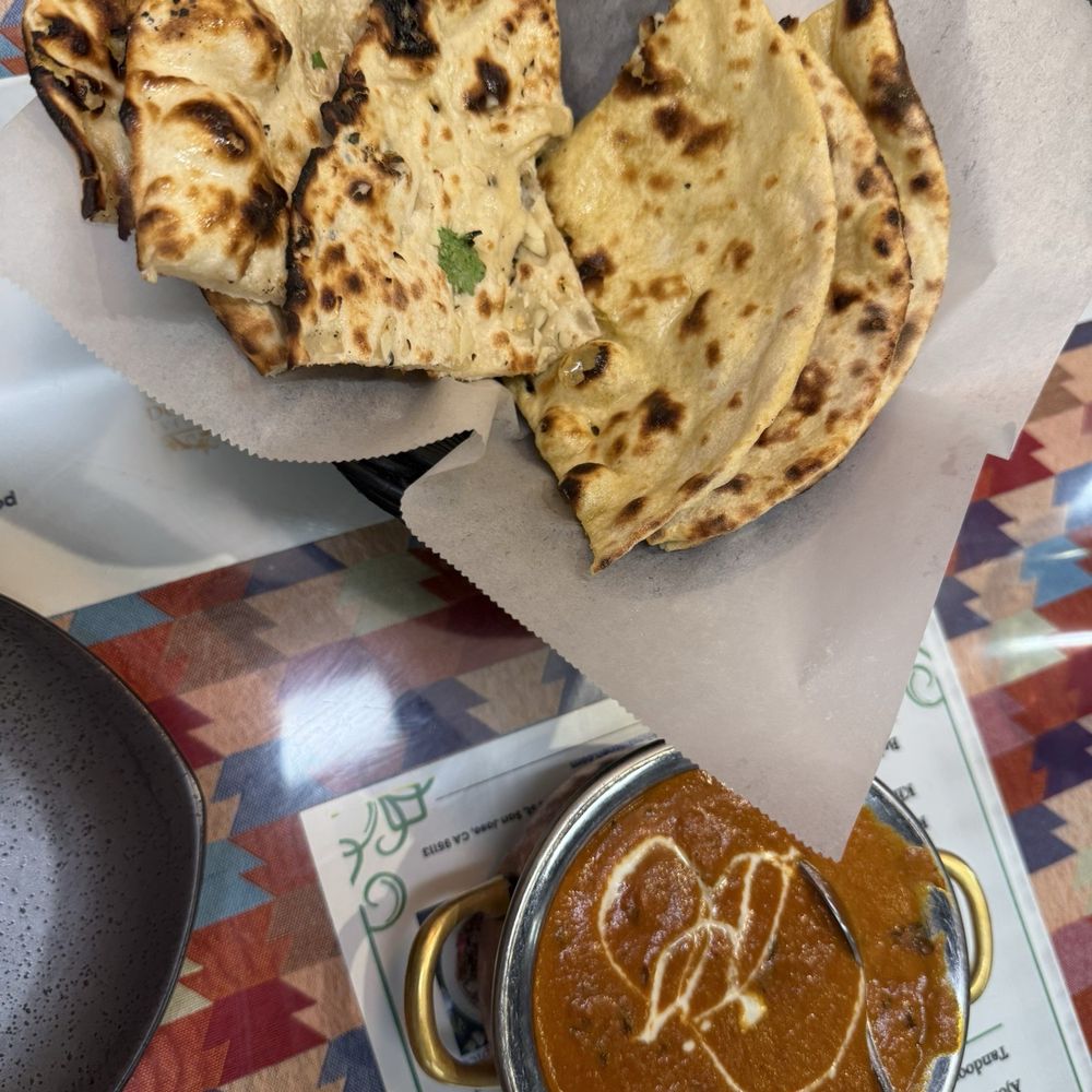 Garlic Naan, Butter Roti, Butter Chicken Garlic Naan, Butter Roti, Butter Chicken