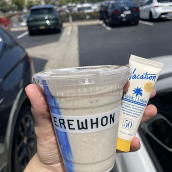 Erewhon Manhattan Beach - vacation sunscreen smoothie (comes with a free mini sunscreen) - Grocery Near Me - Manhattan Beach, California Erewhon Manhattan Beach - vacation sunscreen smoothie (comes with a free mini sunscreen) - Grocery Near Me - Manhattan Beach, California