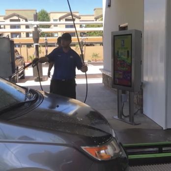 Monty's Express Carwash - This the green rail where u drive into and let the machine push u threw my left side - Car Wash Near Me - Elk Grove, California