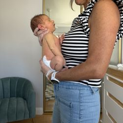 Aileen Hebert, IBCLC - Beach Cities Lactation - Aileen burping our baby