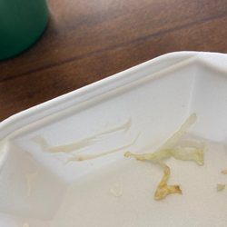 B-Bop's - Mayonnaise. All over. I used a paper towel to mop most of it up.