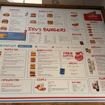 Irv's Burgers - Menu - Burgers Near Me - Newport Beach, California Irv's Burgers - Menu - Burgers Near Me - Newport Beach, California