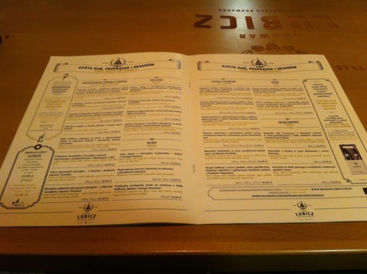 Menu photo 1 Browar Lubicz Kraków, MA Menu photo 1 Browar Lubicz Kraków, MA