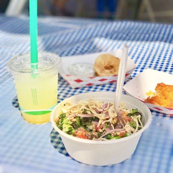 Pico House - a bowl of noodles and a drink on a table - Food Trucks Near Me Pico House - a bowl of noodles and a drink on a table - Food Trucks Near Me