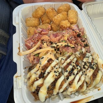 The Musubi Truck - The Lifeguard ? Fried musubi with poke this was delicious - Food Trucks Near Me - Kapaa, Hawaii