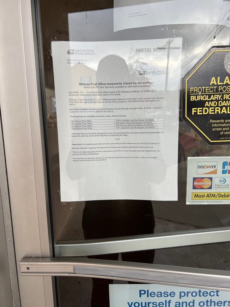 US POST OFFICE 11 Photos & 79 Reviews 501 Broadway, Millbrae, California Post Offices