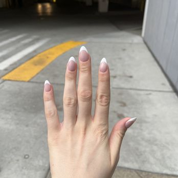 Levue Nail Lounge - French tip nails dip powder with extensions by Kate - Nail Salons Near Me - Kirkland, Washington Levue Nail Lounge - French tip nails dip powder with extensions by Kate - Nail Salons Near Me - Kirkland, Washington