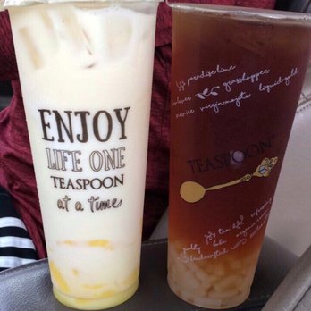 Teaspoon Milpitas - Liquid Gold (100% sweet w/ pudding) and Lychee on lychee (75% sweet). Liked the Liquid Gold better ! - Coffee & Tea Near Me - Milpitas, California