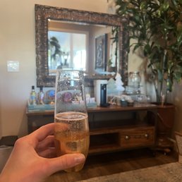 Champagne before facial! Champagne before facial!