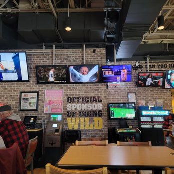 Buffalo Wild Wings - Bar area, 6 of the 30 Tv's they have - Chicken Wings Near Me - Oakdale, Minnesota Buffalo Wild Wings - Bar area, 6 of the 30 Tv's they have - Chicken Wings Near Me - Oakdale, Minnesota