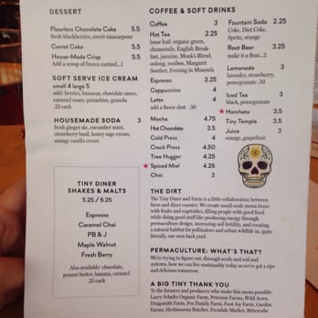 The Tiny Diner - Drink and desert menu (October 2015) - New American Near Me - Minneapolis, Minnesota The Tiny Diner - Drink and desert menu (October 2015) - New American Near Me - Minneapolis, Minnesota