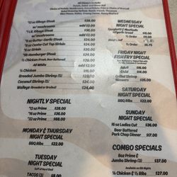 Prime Bar Family Dining - Dinner prices - October 2026