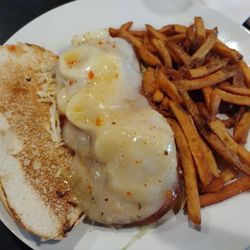 Dilly D's Sports Grill - A Hot Italian sandwich and fries.