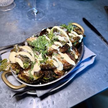 Meat & Potatoes - Fried Brussels - brown butter / dill / parmesan / lemon aioli - New American Near Me - Pittsburgh, Pennsylvania