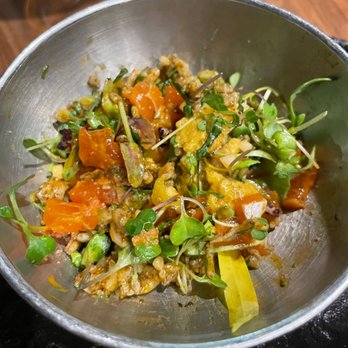 Kochi - Bimbimop with trout, sea urchin and candied anchovies - Korean Near Me - New York, New York Kochi - Bimbimop with trout, sea urchin and candied anchovies - Korean Near Me - New York, New York