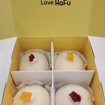 HaFu Dessert - Strawberry cream and mango cream mochis - Desserts Near Me - Burnaby, British Columbia HaFu Dessert - Strawberry cream and mango cream mochis - Desserts Near Me - Burnaby, British Columbia