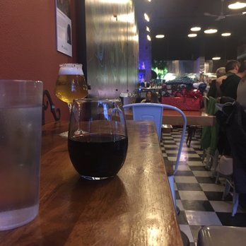 Esters Enoteca - Negroamaro (wine pour) & my husbands draft beer (can't remember the name) - Bars Near Me - Seattle, Washington