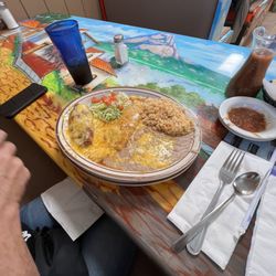 El Ranchito - Rice beans with Chili Reno and enchilada