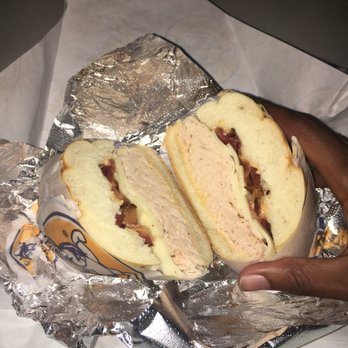 Lenwich - Club sandwich with bacon, turkey, Swiss cheese and chipotle ranch - Sandwiches Near Me - New York, New York Lenwich - Club sandwich with bacon, turkey, Swiss cheese and chipotle ranch - Sandwiches Near Me - New York, New York