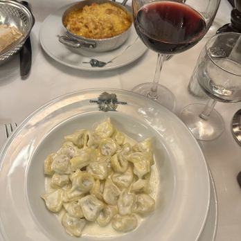 Trattoria Cammillo - Top: Fiorentina Trippa Middle: House Red Bottom: Tortellini alla panna - Italian Near Me - Florence, FI