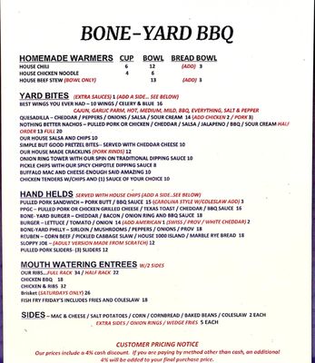 Menu photo 2 Carbone's Beachside Restaurant Bar & Suites Sylvan Beach, NY