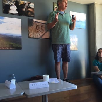 Caffeine Crawl - San Diego - Owner of Bird Rock giving a presentation - Food Tours Near Me