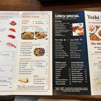 Yoshi Sushi - Menu - Sushi Bars Near Me - Richmond, Virginia