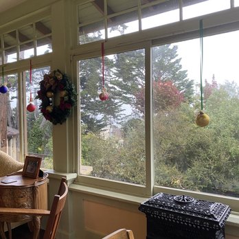 The Jabberwock Inn - View from the sun room at breakfast of the back yard. - Bed & Breakfast Near Me - Monterey, California The Jabberwock Inn - View from the sun room at breakfast of the back yard. - Bed & Breakfast Near Me - Monterey, California