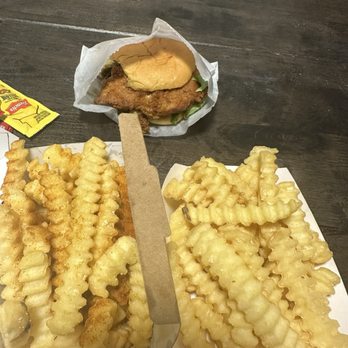 Shake Shack Cascades - Chicken sandwich , regular and spicy fries - Fast Food Near Me - Sterling, Virginia Shake Shack Cascades - Chicken sandwich , regular and spicy fries - Fast Food Near Me - Sterling, Virginia
