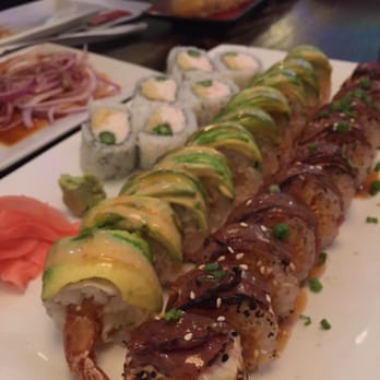 Daiwa - Cowboy roll,marrero roll,crunchy roll,and an empty plate of beef tataki. - Sushi Bars Near Me - Marrero, Louisiana