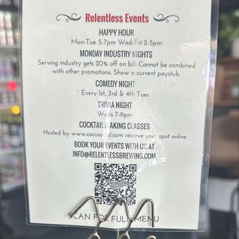 Relentless Brewing & Spirits - Relentless events - New American Near Me - Los Angeles, California