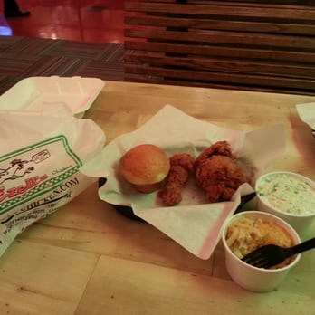 Ezell's Famous Chicken - 2 piece dark, 50/50 regular and spicy, coleslaw and of course Mac n Cheese. Ezell's Great service and fried chicken as always. - Southern Near Me - Bellevue, Washington