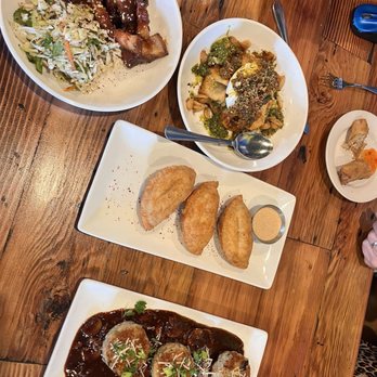 Cora at Roseburg Square - Rissotto cake, pork belly, chicken empanadas, chicken lumpia, Burratta Gallette. - Cocktail Bars Near Me - Modesto, California