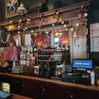 Red Onion Saloon - a bar with a laptop on the counter - Tours Near Me - Skagway, Alaska Red Onion Saloon - a bar with a laptop on the counter - Tours Near Me - Skagway, Alaska