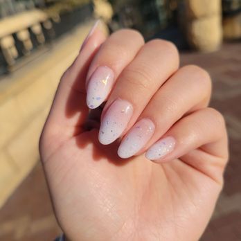 Nails By Christine - French tip ombré with sparkles - Nail Technicians Near Me - Los Angeles, California Nails By Christine - French tip ombré with sparkles - Nail Technicians Near Me - Los Angeles, California