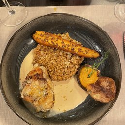 Monkfish with farro and carrots Monkfish with farro and carrots