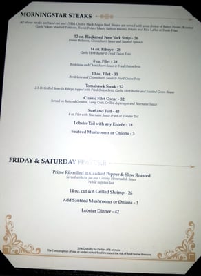 Menu photo 2 Morning Star Steakhouse Devol, OK
