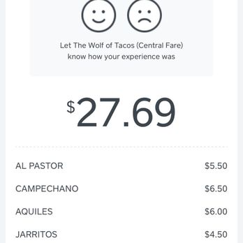 The Wolf Of Tacos - My receipt - Tacos Near Me - Miami, Florida The Wolf Of Tacos - My receipt - Tacos Near Me - Miami, Florida