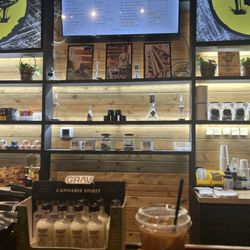 Lazydaze - Menu and an iced latte.