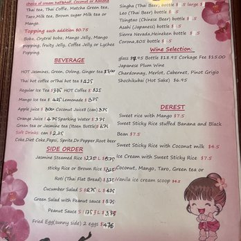Sawasdee Thai Restaurant - 5/15/23 Menu - Thai Near Me - Sparks, Nevada