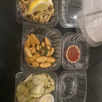 Homeslice - Calamari and gnocchi and artichokes are going in the oven - Italian Near Me - Dana Point, California Homeslice - Calamari and gnocchi and artichokes are going in the oven - Italian Near Me - Dana Point, California