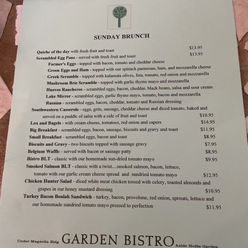 Garden Bistro - Sunday brunch - New American Near Me - Lakeland, Florida