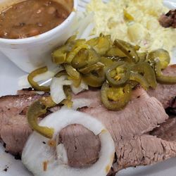 Partly eaten brisket place. Pic had to wait!