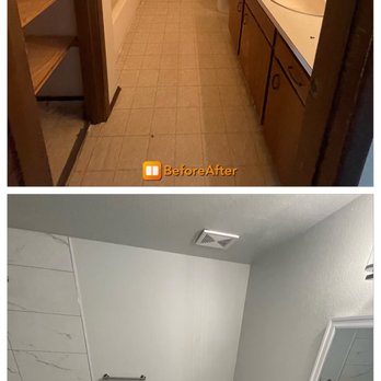 Best Way Construction - BeforeAfter,full main bathroom remodeling,new tiles,bath tub ,paint etc - Tiling Near Me Best Way Construction - BeforeAfter,full main bathroom remodeling,new tiles,bath tub ,paint etc - Tiling Near Me
