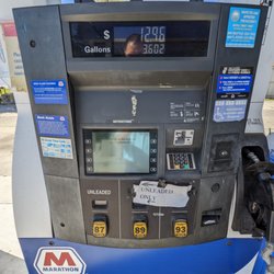 Marathon - Pump 5 interface. All 8 pumps had regular 87 octane unleaded only. Also, I had to prepay inside.