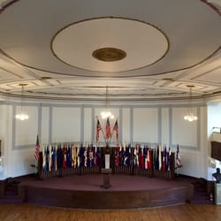 McKinley Memorial Library - McKinley Auditorium is part of the museum. Busts along each wall are of donors to the construction of the memorial & library.