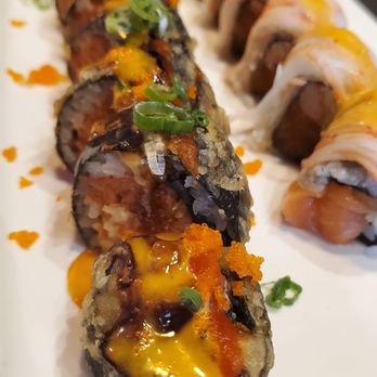 Wasabi - Rock n' Roll Roll. And Thunder Roll in background - Sushi Bars Near Me - Johnston, Iowa Wasabi - Rock n' Roll Roll. And Thunder Roll in background - Sushi Bars Near Me - Johnston, Iowa
