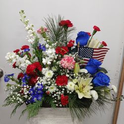 Sunrise Floral & Gifts - Patriot flowers for a service mans celebration of life.
