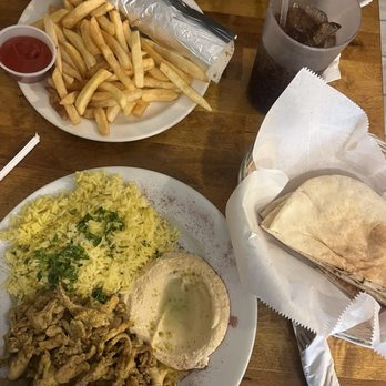 Olive - Chicken shawarma plate and gyro wrap with fries - Lebanese Near Me - New Orleans, Louisiana Olive - Chicken shawarma plate and gyro wrap with fries - Lebanese Near Me - New Orleans, Louisiana
